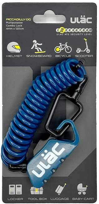 유락 피커딜리 자물쇠 미니 케이블 자전거 유모차 킥보드 오토바이 잠금장치, 딥블루, 1개
