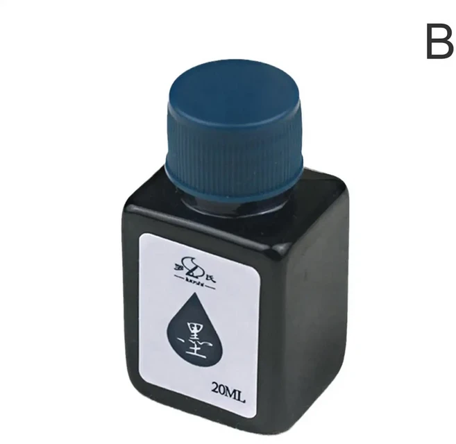 만년필 잉크 딥 펜 파란색 잉크 리필 필기 잉크 사용 가능 서예 아트 잉크 색 학생 스테이션 20ml, 02 B