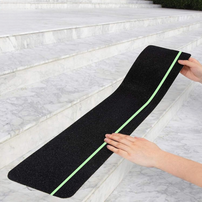 일상채움 실내 실외 주차장 계단 PVC 미끄럼 방지 패드, 형광옐로우, 10개