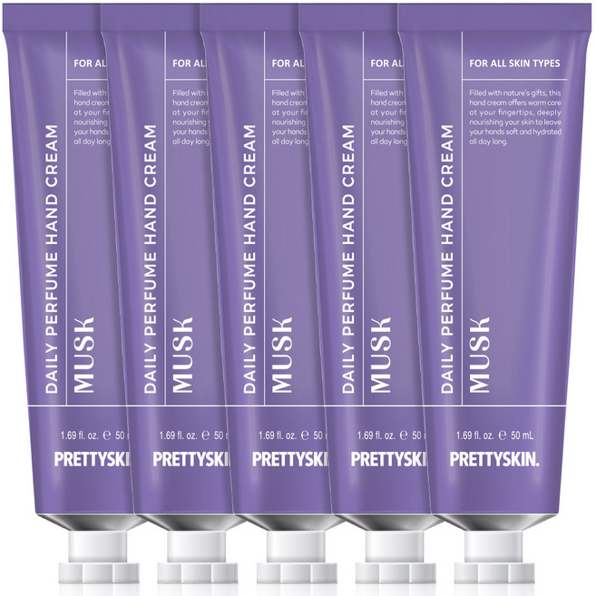 프리티스킨 데일리 퍼퓸 핸드크림 머스크, 5개, 50ml