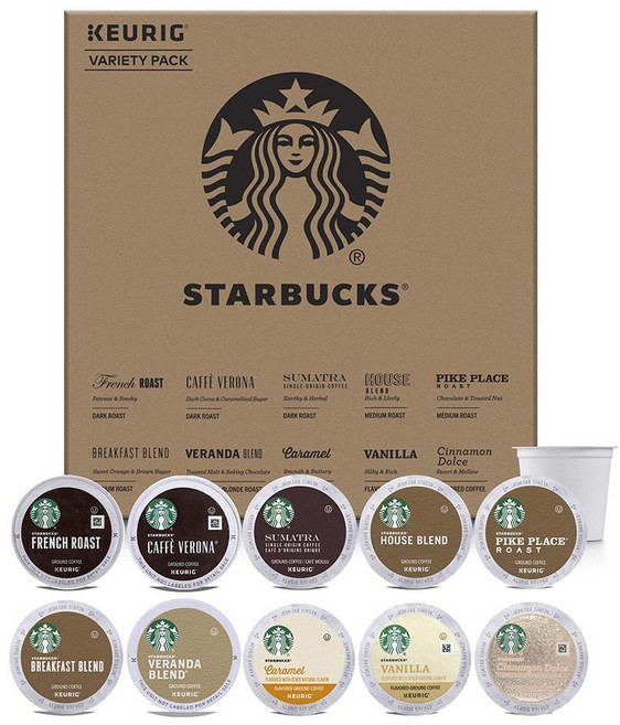 스타벅스 스타벅스 큐리그 버라이어팩 Starbucks Starbucks Starter Kit Variety Pack for Keurig, 1개
