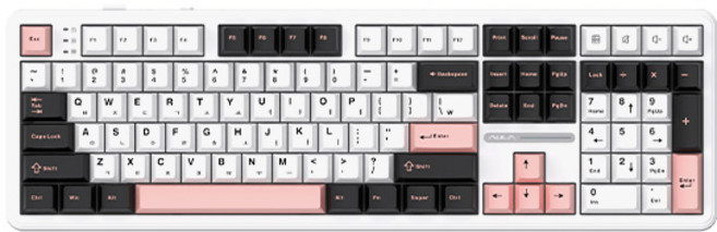 AULA AULA F108 유무선 독거미 한글 기계식 키보드 펀키스 국내 정품 올리비아 화이트 LEOBOG 저소음솜사탕축