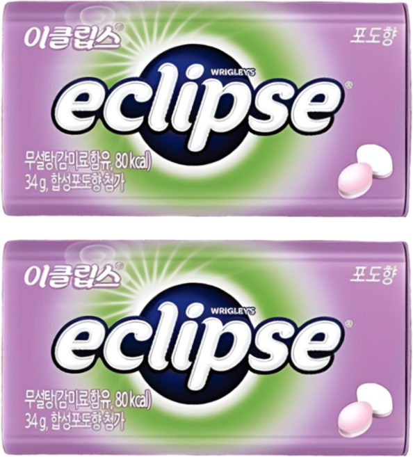 이클립스 캔디 포도향, 2개, 34g