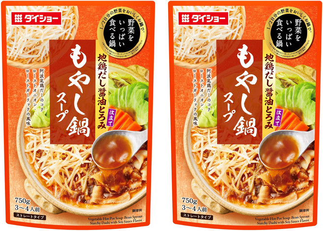 다이쇼 콩나물나베 스프 스트레이트 타입 간장맛, 2개, 750g