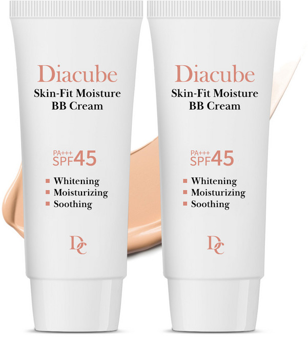 다이아큐브 스킨핏모이스처 선비비(BB)크림 SPF45 PA+++ 미백 주름개선 복합기능성, 2개, 50g, 자연스러운 베이지