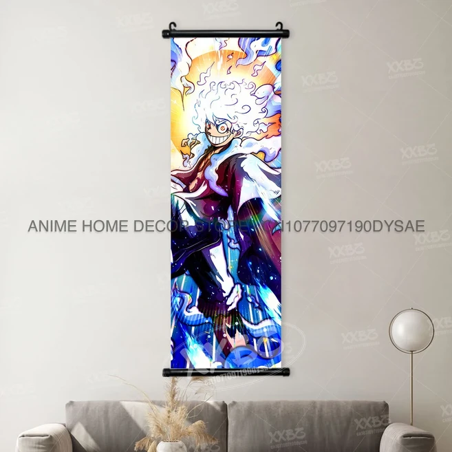 Anime ONE PICEC 포스터 원숭이 D. Luffy 교수형 그림 Vinsmoke Sanji 스크롤 그림 Roronoa Zoro 벽 예술 S, [01] 25x75cm(10x30inch), 03 hzw13-16, 1개