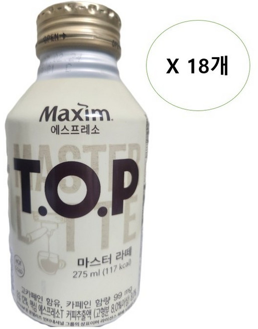티오피 마스터 라떼, 275ml, 18개