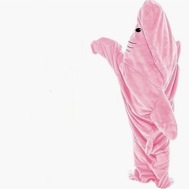 동물잠옷 상어 캠핑 입는담요 침낭 초유연 소프트 플란넬 후드티 침낭