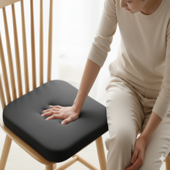 아크배라 메모리폼 체중분산 의자방석 쿠션, 블랙