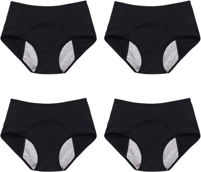 Mirsh 빅사이즈 샘 방지 위생 팬티 미들 하이웨스트 4매