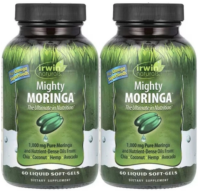 Mighty Moringa 어윈 내추럴스 액상 소프트-젤, 2개, 60정 - 쿠팡