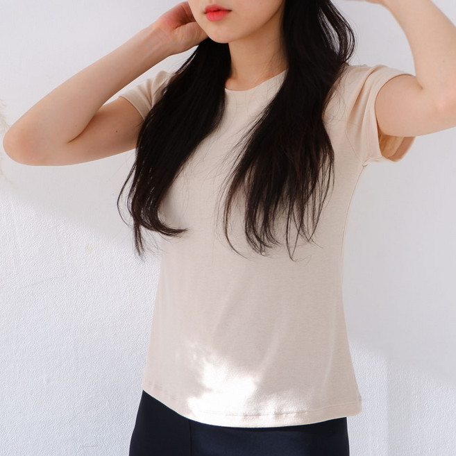 [디아미뇽] 실켓 후라이스 반팔 티셔츠 데일리룩 레이어드 이너용으로 활용만점