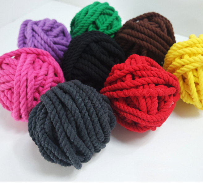 대구실사랑 컬러면로프 8mm 5M 순면색실 스크레쳐 면줄인테리어 마크라메재료 실, 초록8-5M, 1개