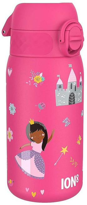 Ion8 아동용 물병 스틸 400ml/13온스 누출 방지 쉬운 개봉 안전한 잠금 식기 세척기 사용 가능 플립 커버 운반 손잡이 세척 내구성 긁힘 돌출된 프린트, Ion8 아동용 물병, 스틸 400ml/13온스, 누출