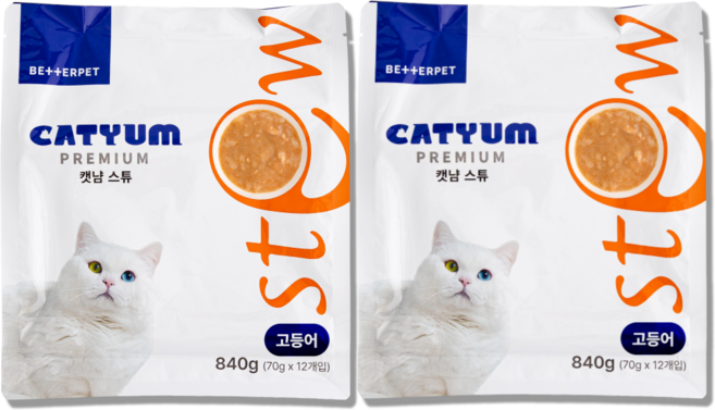 베러펫 캣냠 고양이습식사료 고양이사료 주식 스튜, 고등어, 70g, 24개