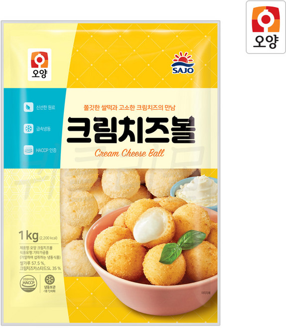 사조 오양 크림 치즈볼 1kg(25gx40개), 1kg, 1개