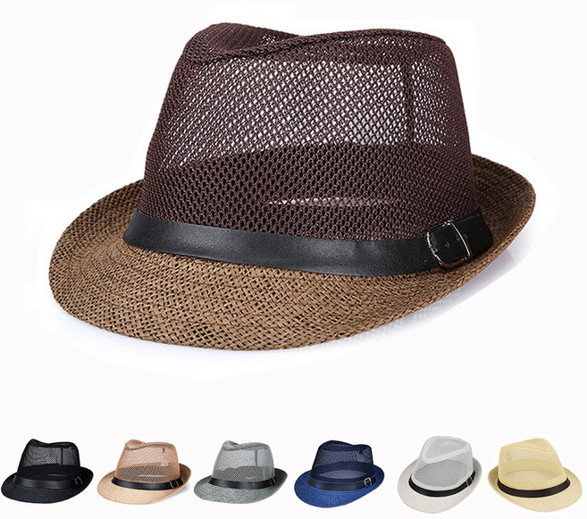 남자 페도라 중절모 여름 망사 밀짚 메쉬 중년모자 B타입