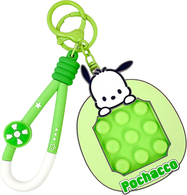 산리오 정품 뽁뽁이 푸쉬팝 키링 열쇠고리, 1개, 포차코PC