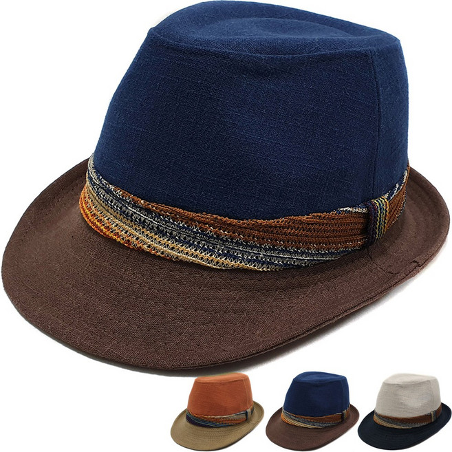 이럭셔리클럽 배색디자인 마 중절모 페도라 남녀공용-CAP200259