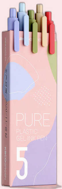 카코 퓨어 에디션 모란디 젤펜 Ver 2 5종 세트 0.5mm, 혼합색상, 1세트