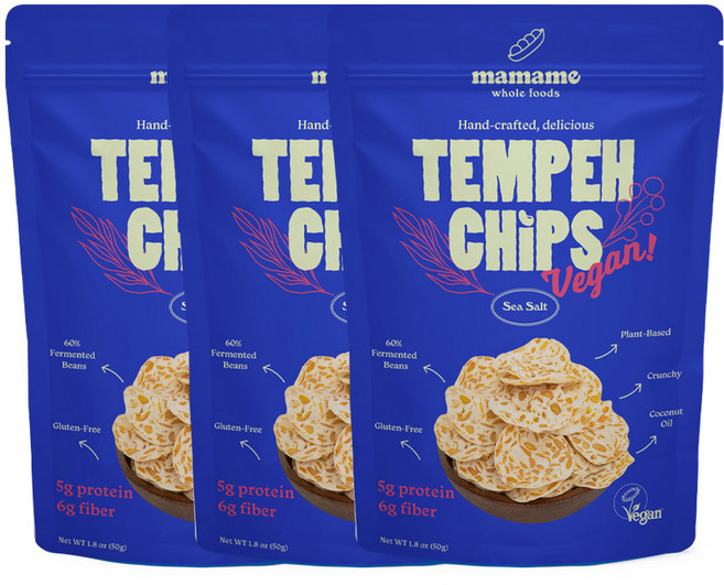 5위 - 마마메 템페 칩스 씨솔트맛 50g x 3개 (총 150g), 1개, 150g