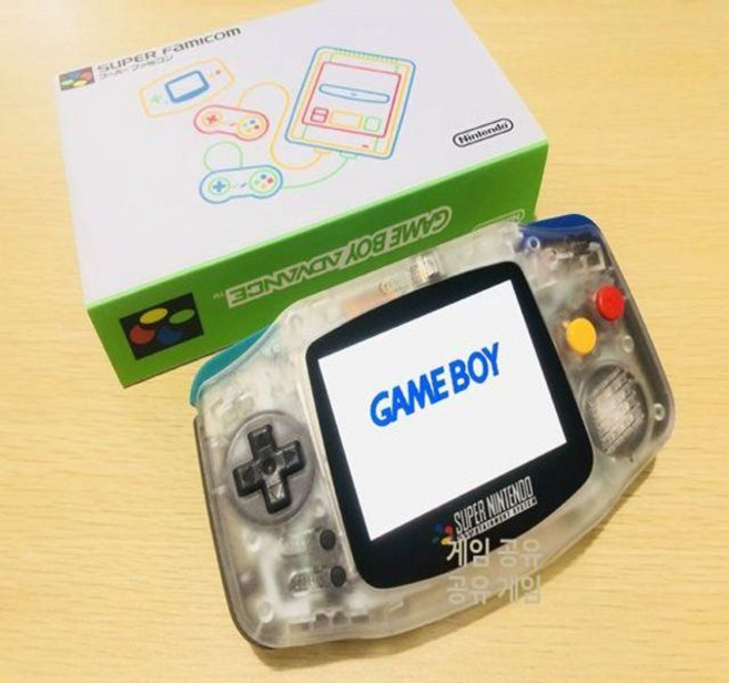 GBA 게임보이어드밴스 백라이트버전 록맨 일본어 버전 패키지, 일본 버전, 패키지 1, IPS한정판SFC투명