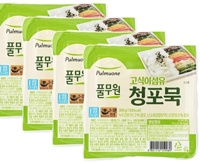 풀무원식품 고식이섬유 청포묵 300g, 4개