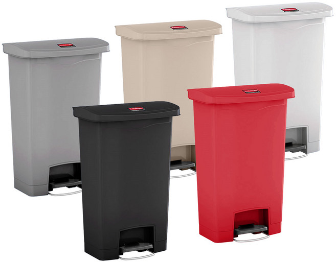 러버메이드 슬림짐 페달휴지통 50L(프런트 스텝), 검정, 1개