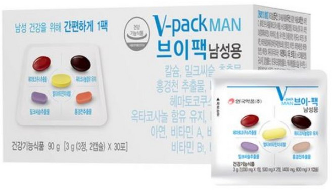 브이팩 남성용 멀티비타민, 90g, 1개