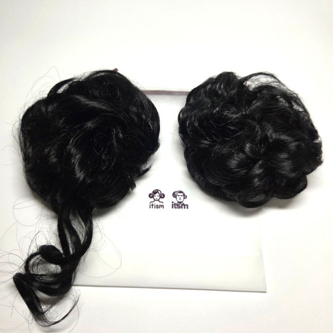 잇즘 인모(인조모발) 똥머리 올림머리 가발 밴드 2P