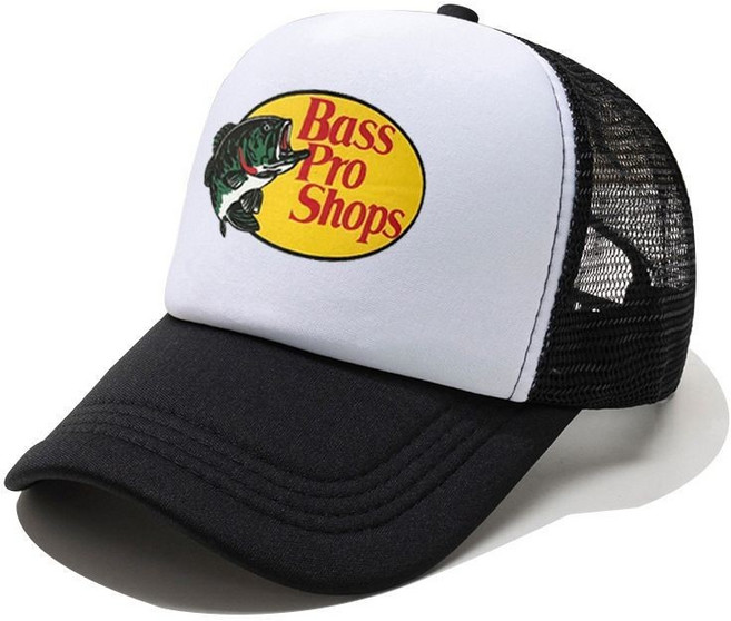 Bass Pro Shops印花棒球帽男女通用鴨舌帽防曬透氣網眼卡車帽