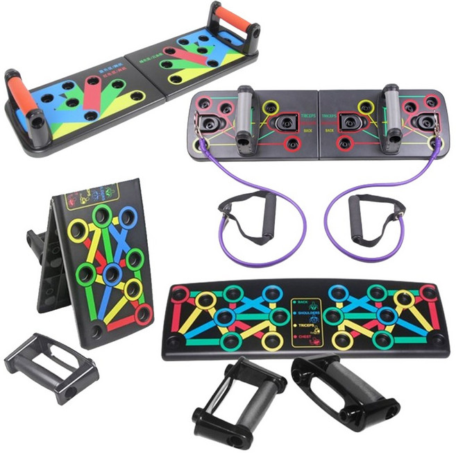 푸쉬업바 멀티 푸쉬업 보드 풋샵 푸시업 팔굽혀펴기 기구 플란체바 실내 홈트 페럴렛바 실내 전신 운동 용품, 접이식