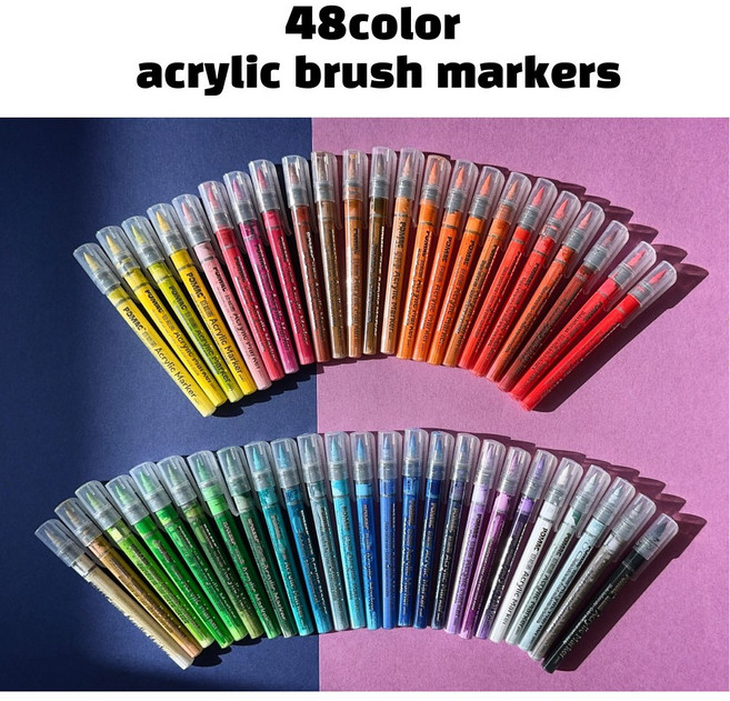 툴바이트 48색 대용량 아크릴 브러쉬마카, 1개