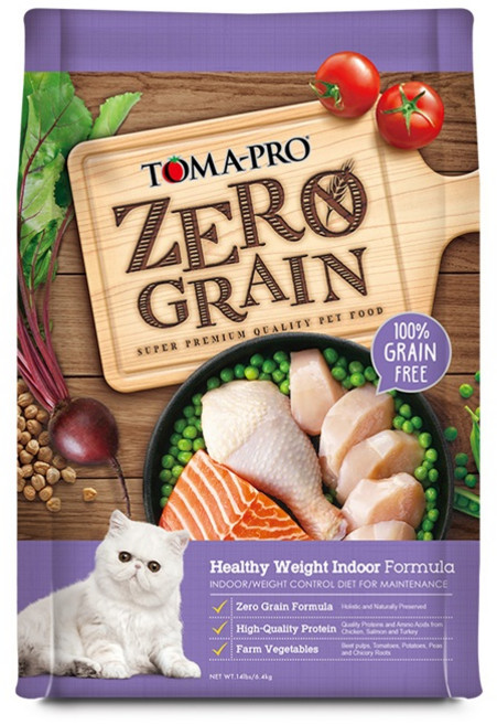 TOMA-PRO ZERO GRAIN 健康體重室內配方 100%無穀, 6.35kg, 1個, 雞肉+鮭魚