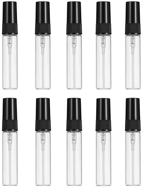 휴대용 유리 스프레이 공병 향수 화장품 샘플 용기 미니 디스펜서, 10개, 블랙5ml