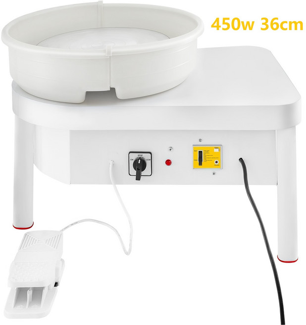 전기물레 도예재료 미니 전동 물레 손물레 도예도구 450W 도자기 성형 기계 36cm 휠 세라믹 기계 발 페달 DIY 클레이 아트 크래프트 220V/110V, 220V, 1개