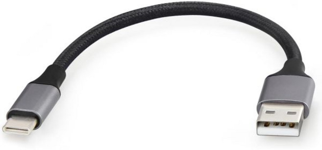 6인치 USB C 케이블 (짧은 길이) - A to C 고속 충전 및 데이터 동기화 브레이디드 나일론