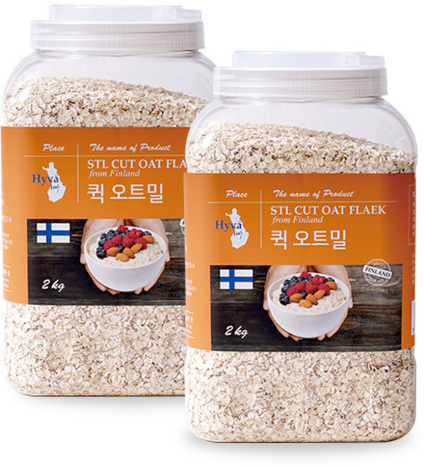 [이잡곡이다] 핀란드산 부드러운 퀵오트밀 2kg x 2개