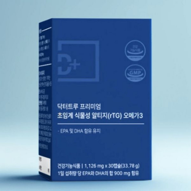 닥터트루 초임계 식물성 알티지 오메가3 EPA DHA 영양제 30캡슐 5개 대용량 혈행개선 효도선물 598225, 30정