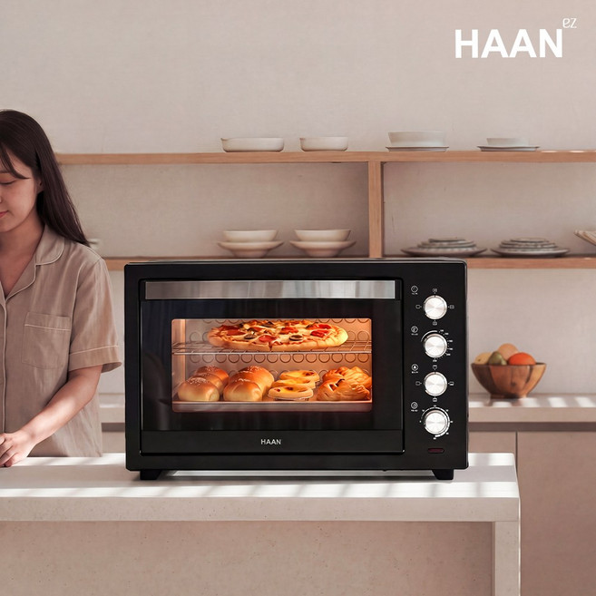 한경희 26년 신형 80L 대형 전기컨벡션 오븐 에어프라이어 대용량 로티세리, 모던블랙