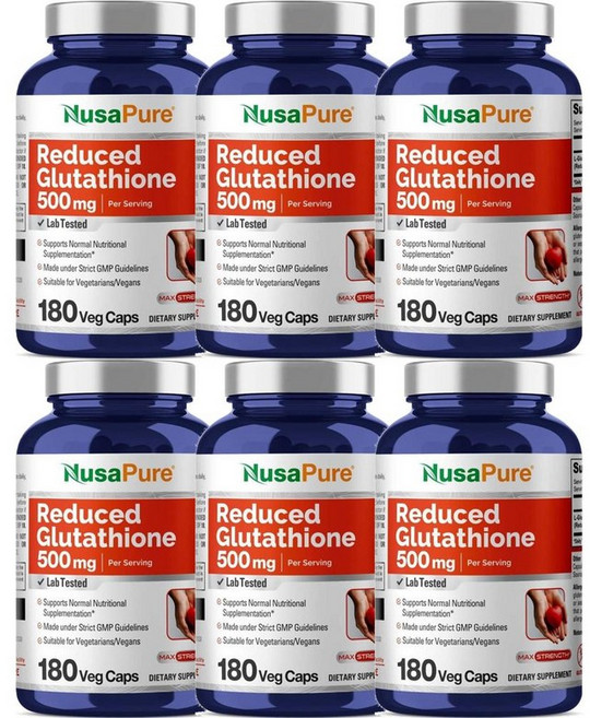 Nusapure 누사퓨어 리듀스드 클루타치온 500mg 캡슐 캡슐 180정, 6개