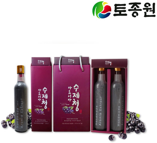 아로니아수제청 375mlx2병 순수자연 분말착즙, 2개, 750ml