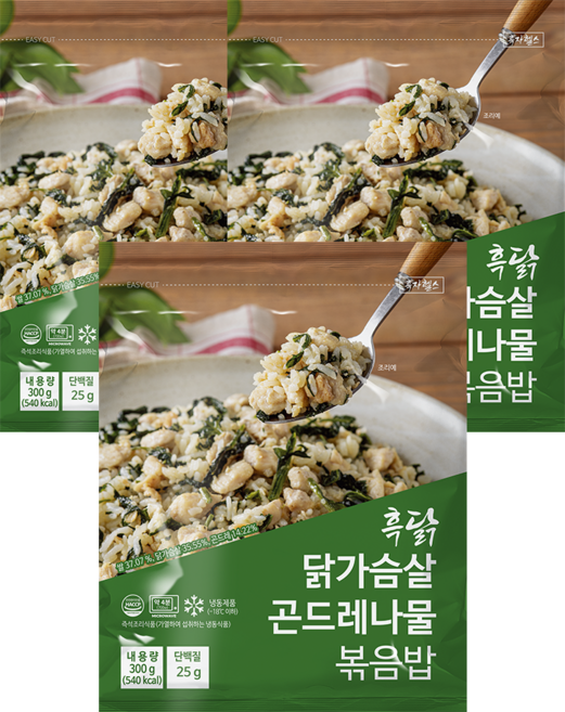 흑닭 닭가슴살 곤드레나물 볶음밥, 3개, 300g