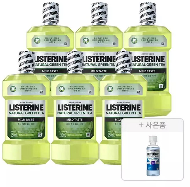 리스테린 그린티 마일드, 6개, 250ml