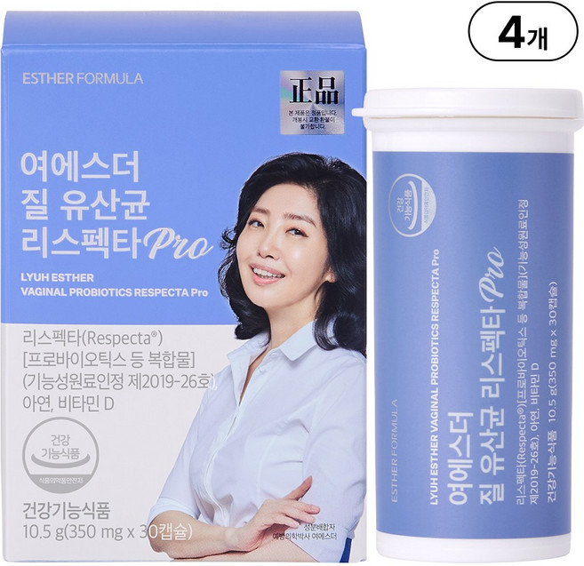 6위 - 본사직영 여에스더 질 유산균 리스펙타 PRO I 여성 질건강 유산균 I, 4개, 30정