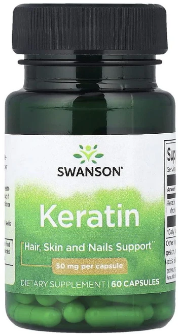 스완슨 케라틴 Keratin 50mg 캡슐 60정, 1개 - 쿠팡