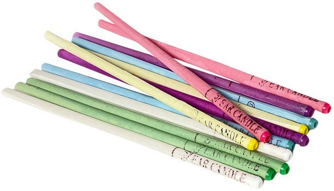 香薰耳燭 耳塞式採耳 深層放鬆 多款香型 安全警示線 精緻耳塞, 3g, 30個, 紫色 薰衣草