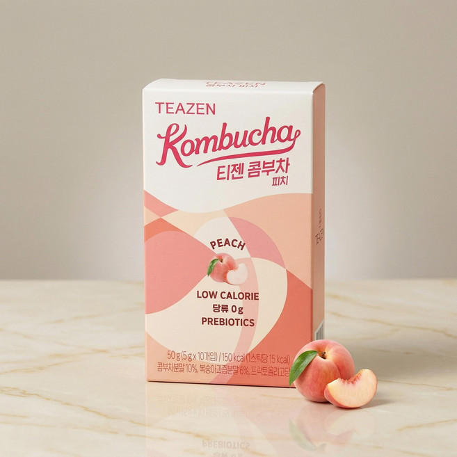 티젠 다이어트차 상큼한맛 데일리음료 스틱형 피치 콤부차 추천템 발효음료 유기농콤부차 건강음료 5g 10개입 1개