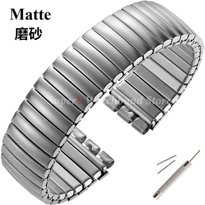스와치 시계 스트랩에 대 한 탄성 금속 밴드 17mm 20mm 스트레치 확장 스테인레스 남성 여성 팔찌 액세서리