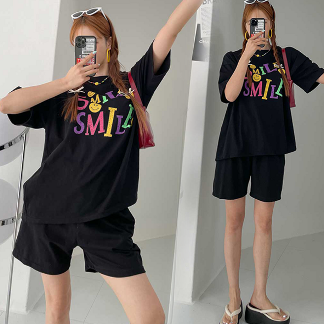 NewCare 여성 트레이닝복 세트 반바지 츄리닝 투피스 박시